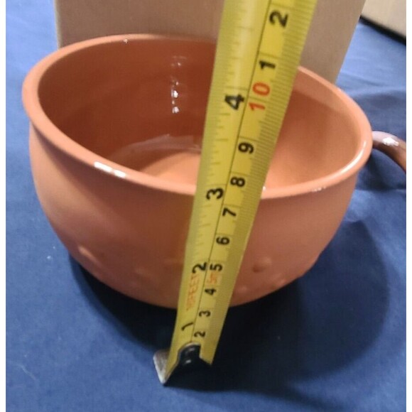 Vtg Boston Warehouse Clay Terracotta Salsa Bowl & Spoon  Glazed Inside 1993 - Picture 6 of 7